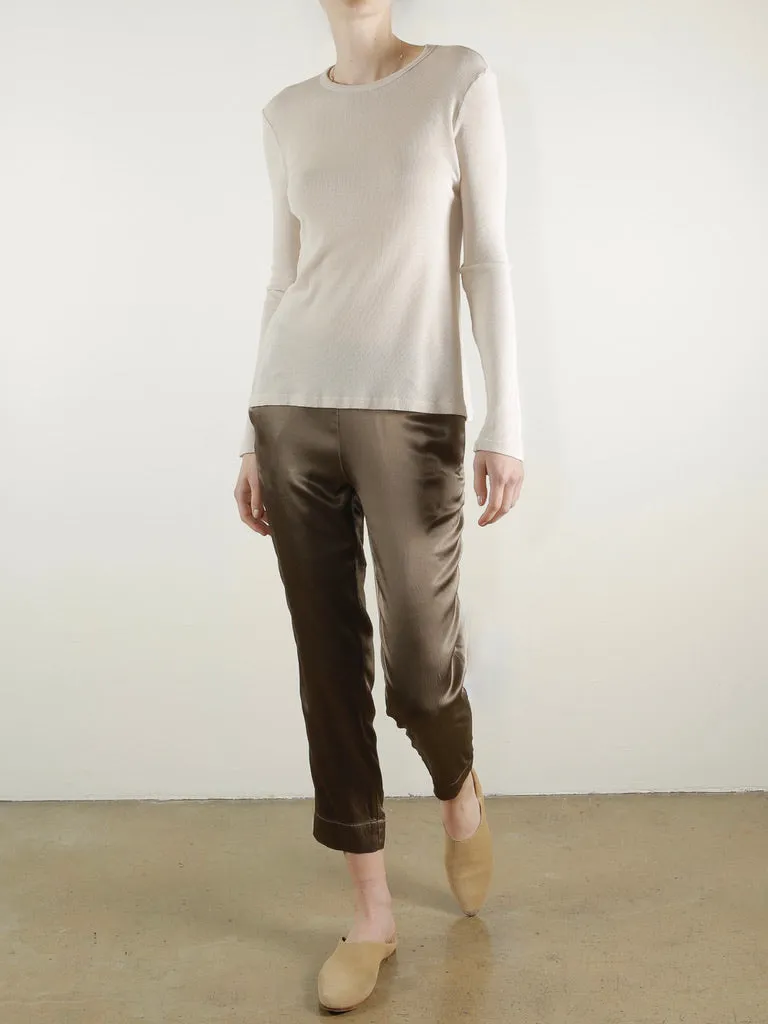 Jimmy Long-Sleeve Tee in Lightweight Rib - Cement
