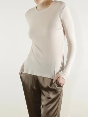 Jimmy Long-Sleeve Tee in Lightweight Rib - Cement