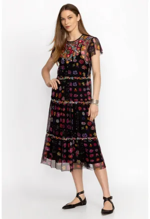 Johnny Was Rheia Tiered Mesh Dress (Slip)