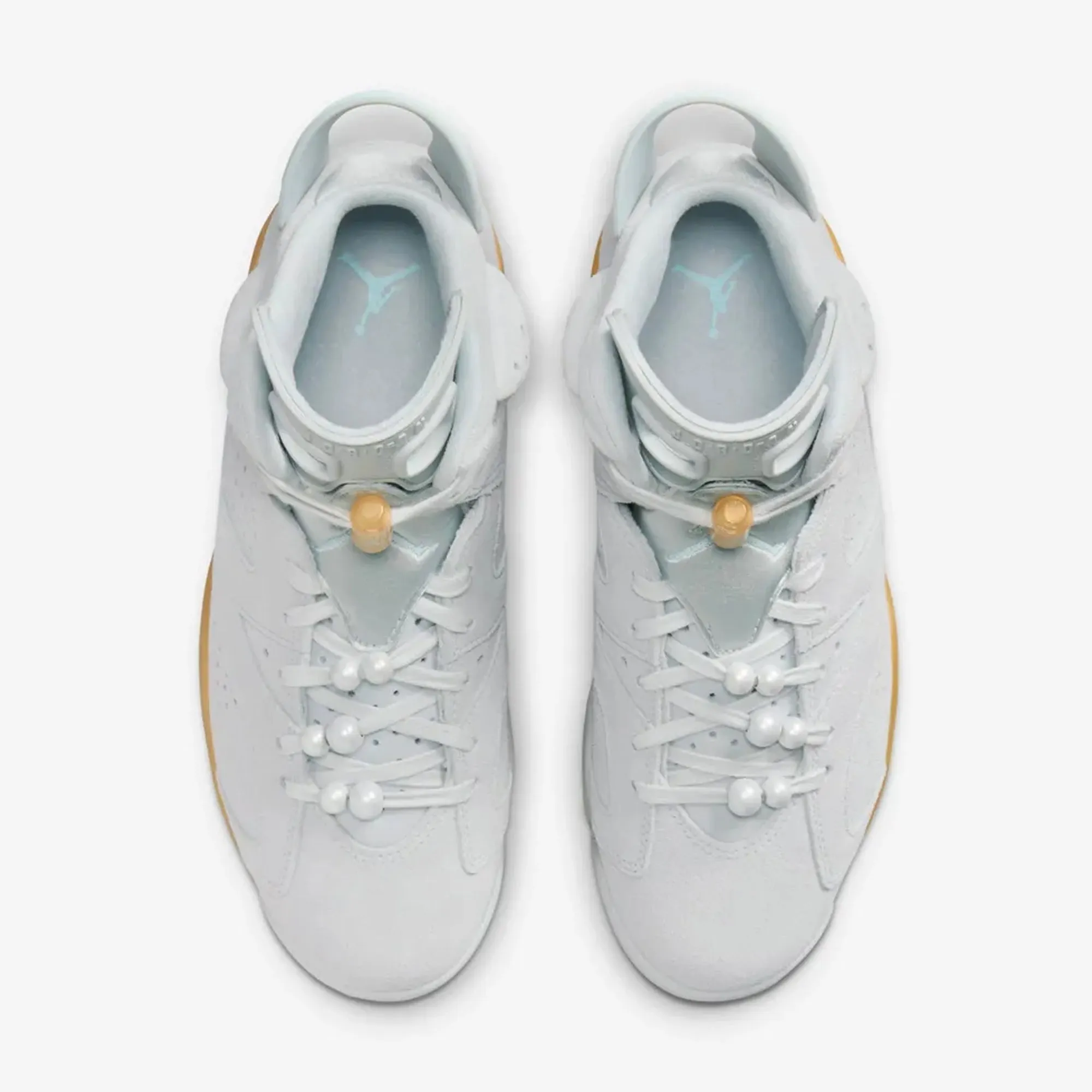 JORDAN | AIR JORDAN 6 RETRO "PEARL" { PURE PLATINUM/GLACIER BLUE-METALLIC GOLD
