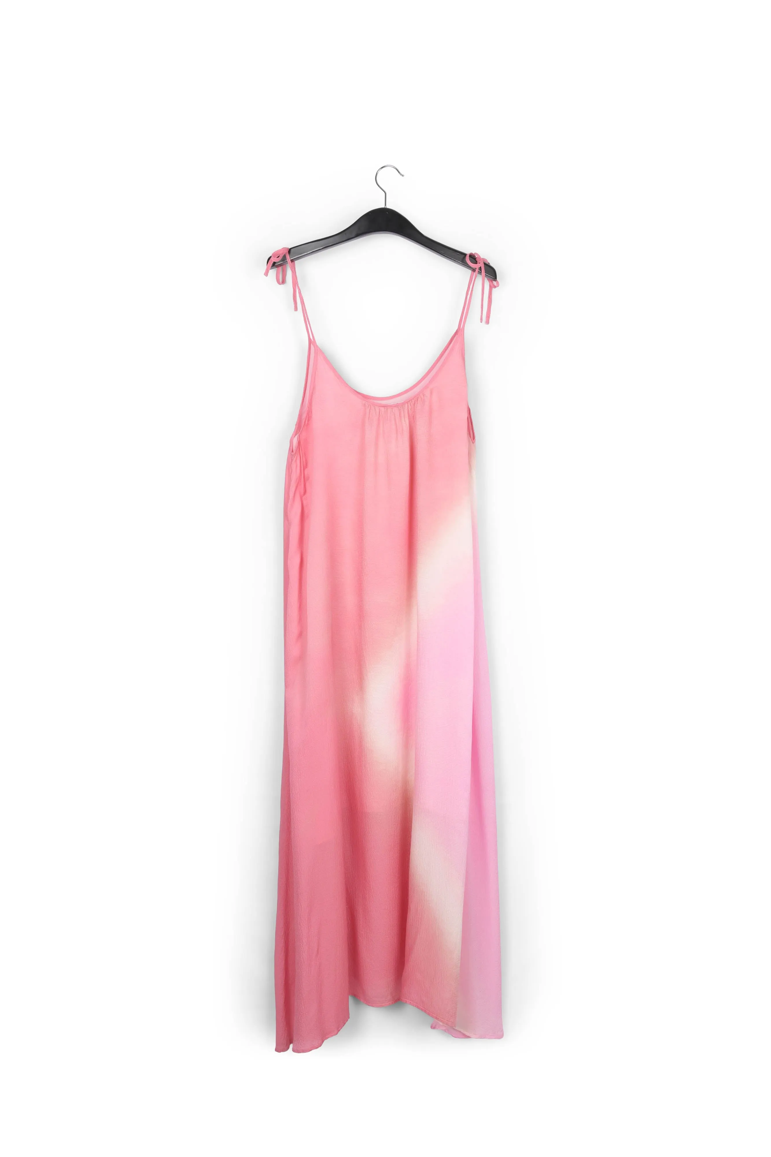 Light pink strappy tie-dye maxi dress