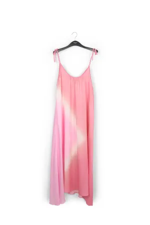 Light pink strappy tie-dye maxi dress