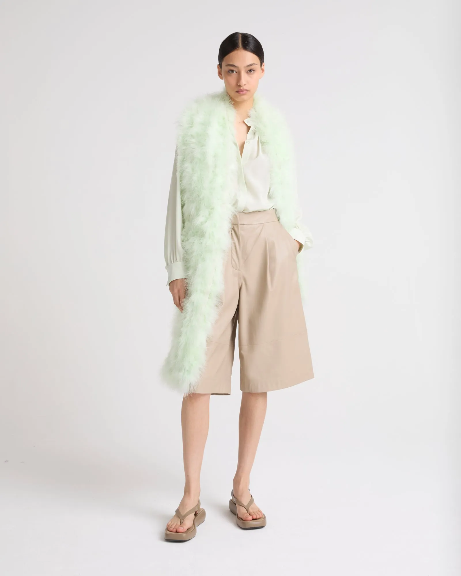 Long feather scarf