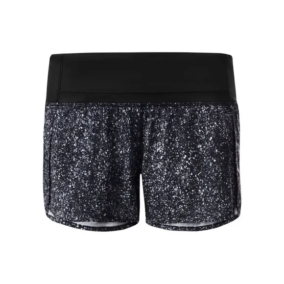 Lululemon Run Times Short Mini Splatter White Black 8
