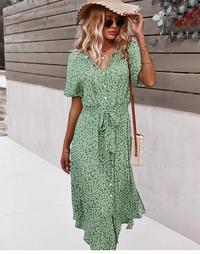 Lyra | Summer Button Dress