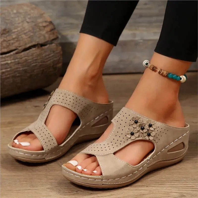 Malia | Floral Cutout Orthopedic Sandals