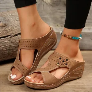 Malia | Floral Cutout Orthopedic Sandals