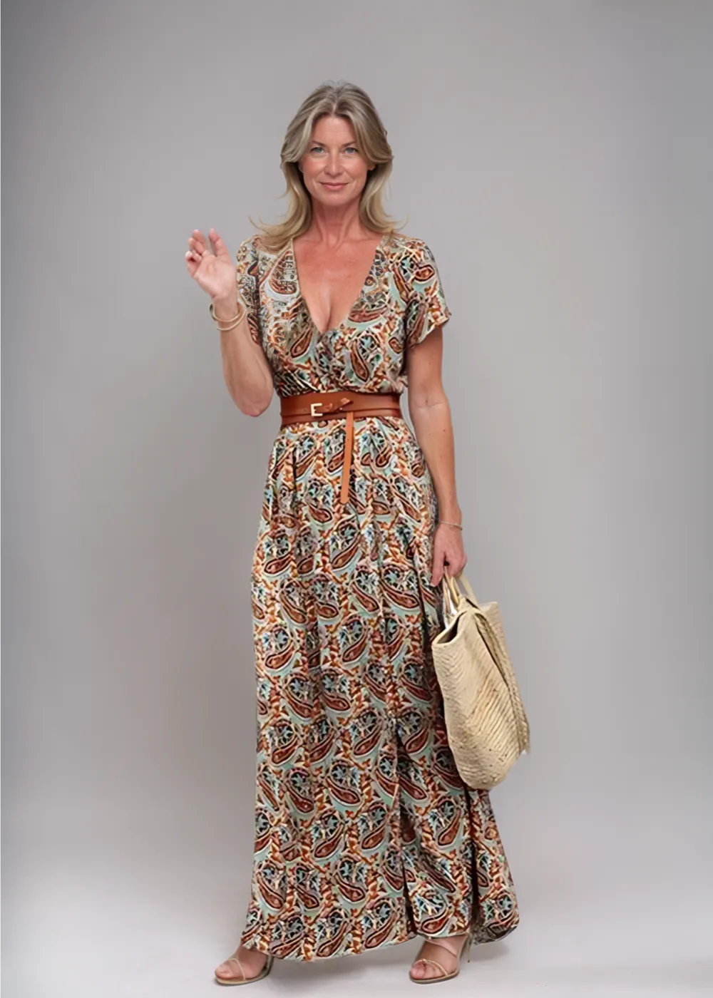 Marlene™ | Hippie Maxi Dress with Paisley Pattern