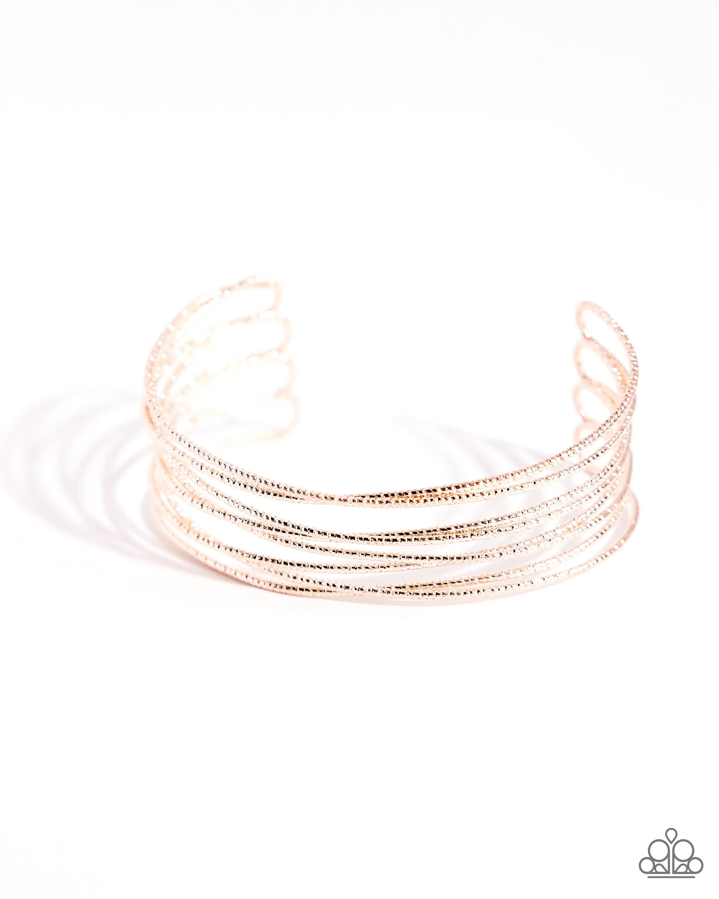 Monochromatic Crossover - Rose Gold Bracelet - Paparazzi Accessories