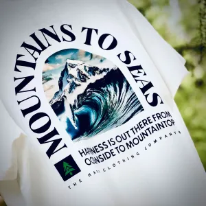 Mountains To Seas Vintage Tee | Oversized Heavyweight |