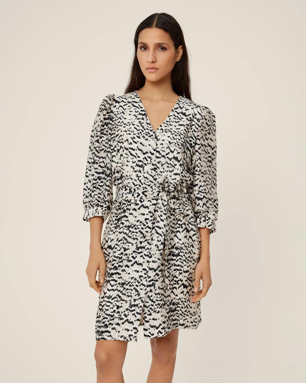 MSCH Philida Marie 3/4 Dress - Black Abstract