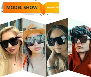 New FEISEDY Fashion Oversize Siamese Lens Sunglasses Women Men Succinct Style UV400 B2470