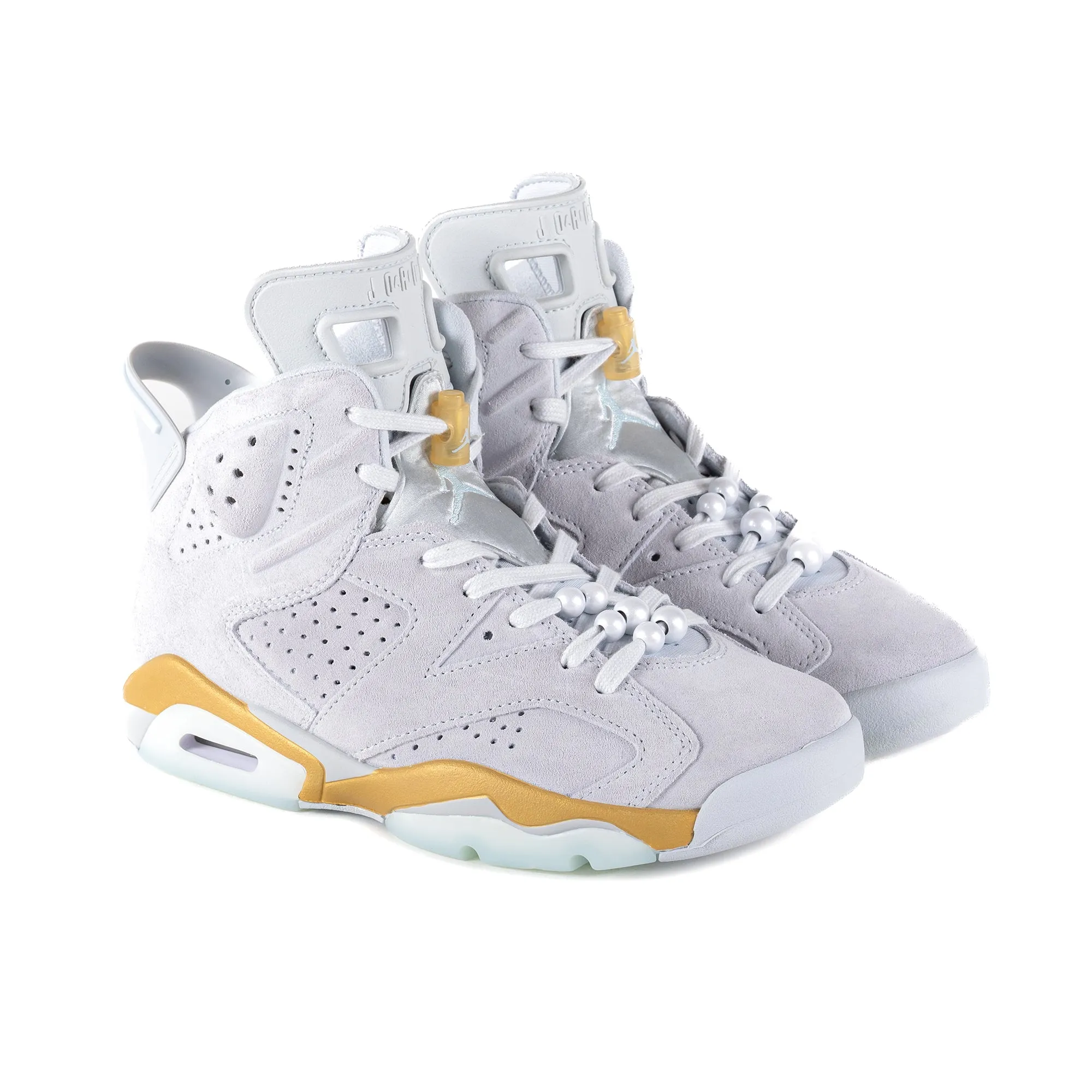 Nike Women's Air Jordan 6 Retro "Pearl" Pure Platinum/Glacier Blue/Metallic Gold DQ4914-074
