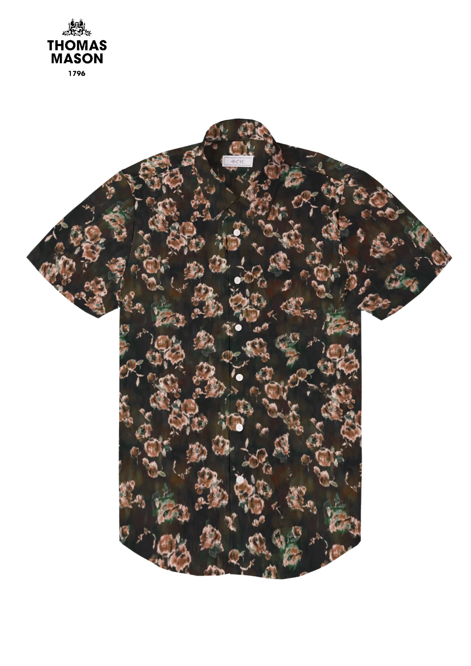 Noir Botanical Printed Short Sleeve Shirt
