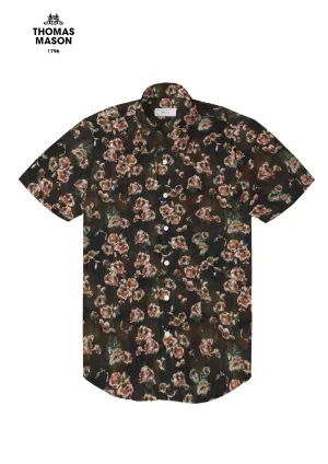 Noir Botanical Printed Short Sleeve Shirt