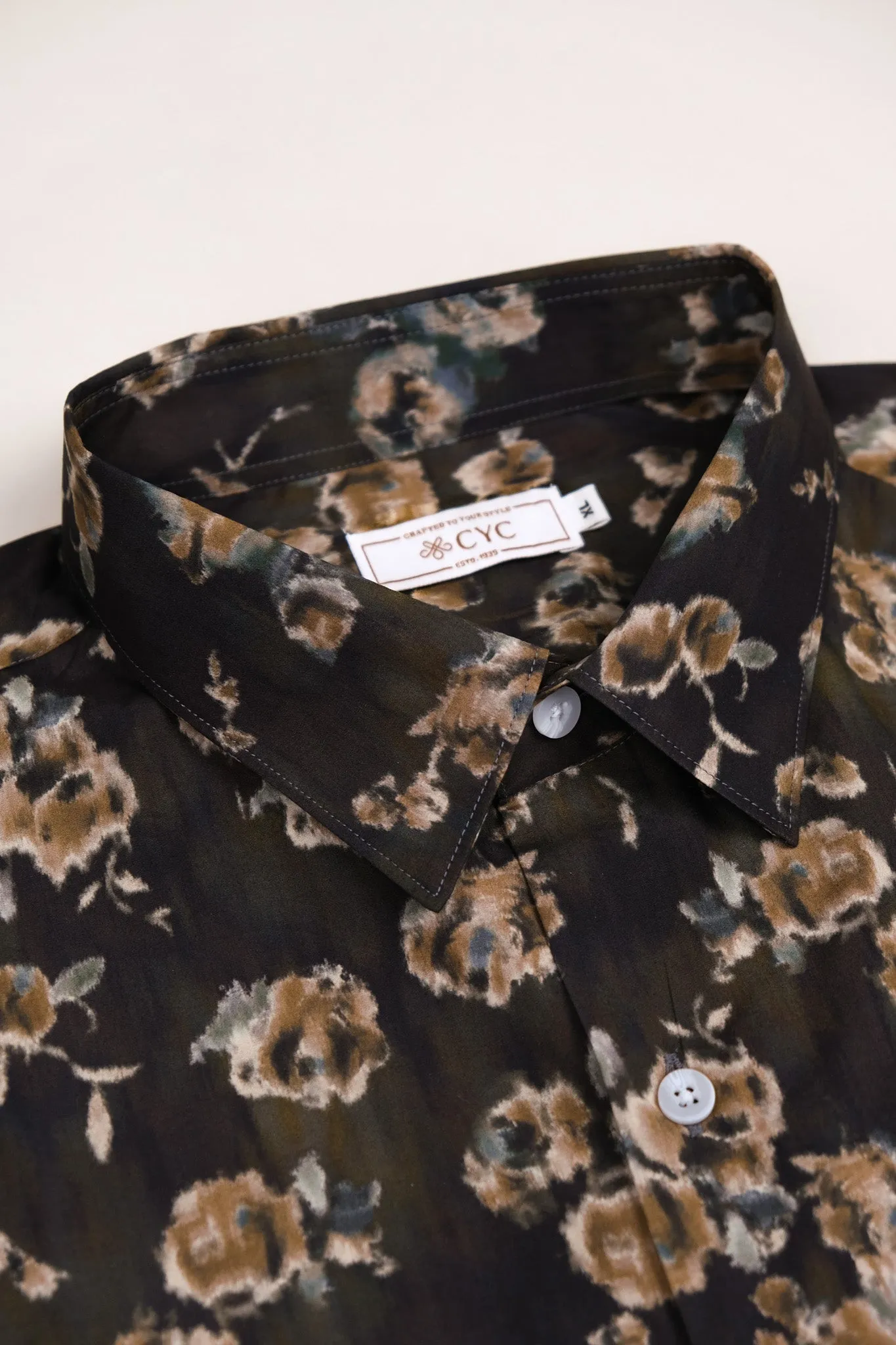 Noir Botanical Printed Short Sleeve Shirt