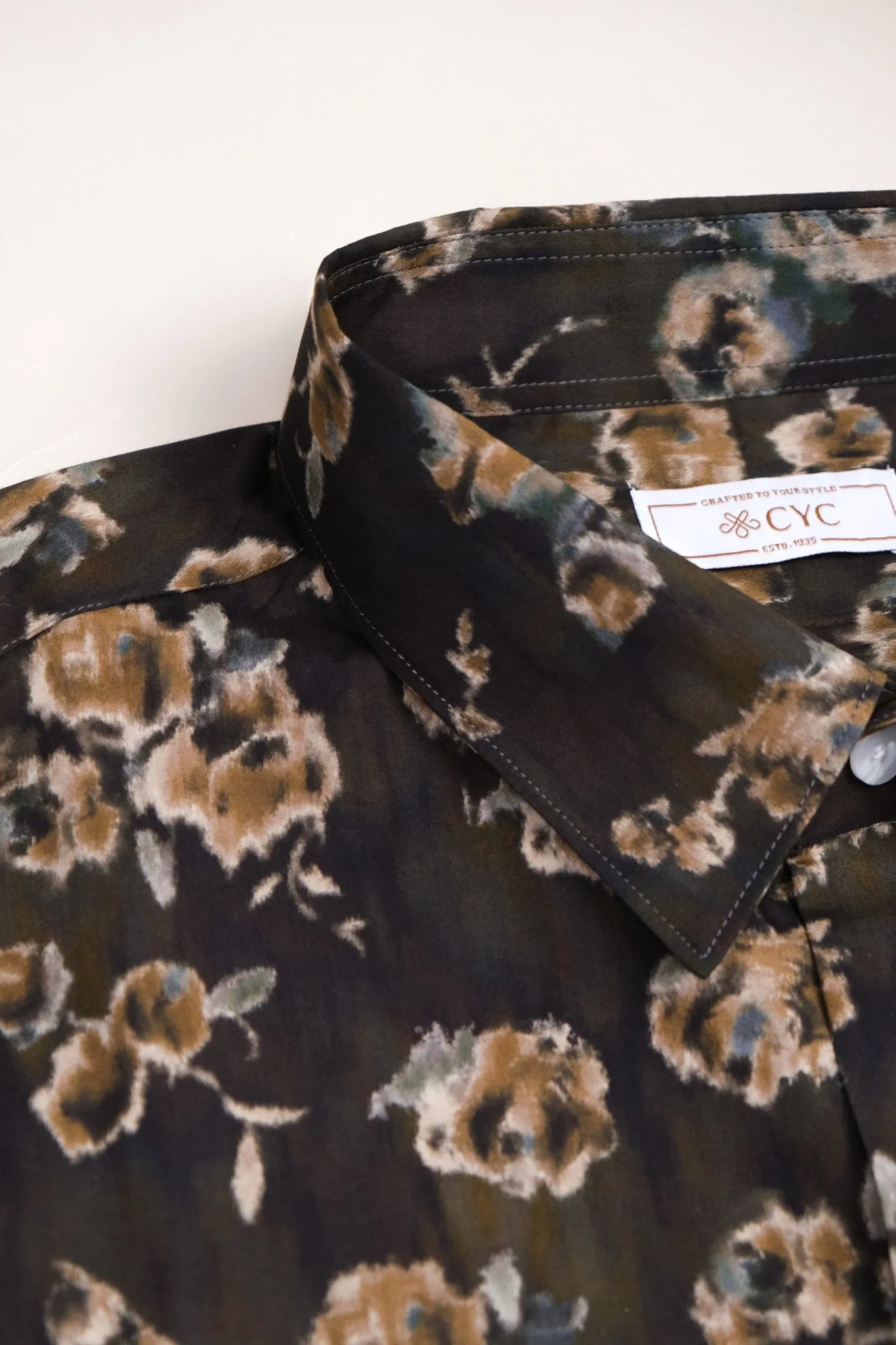 Noir Botanical Printed Short Sleeve Shirt