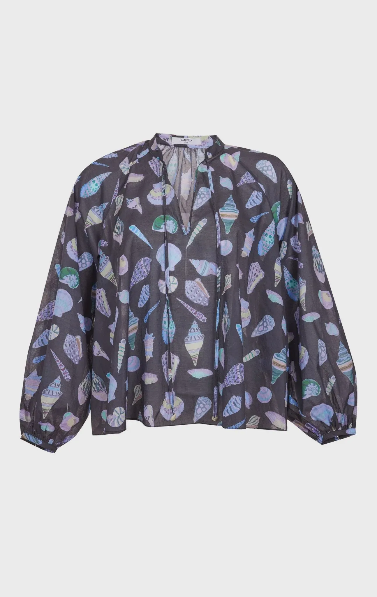 Palm Desert Blouse - Midnight Shell Print