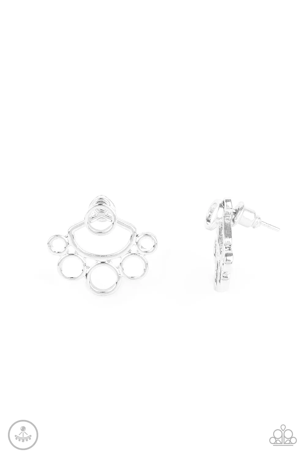 Paparazzi - Completely Surrounded - Silver Earring