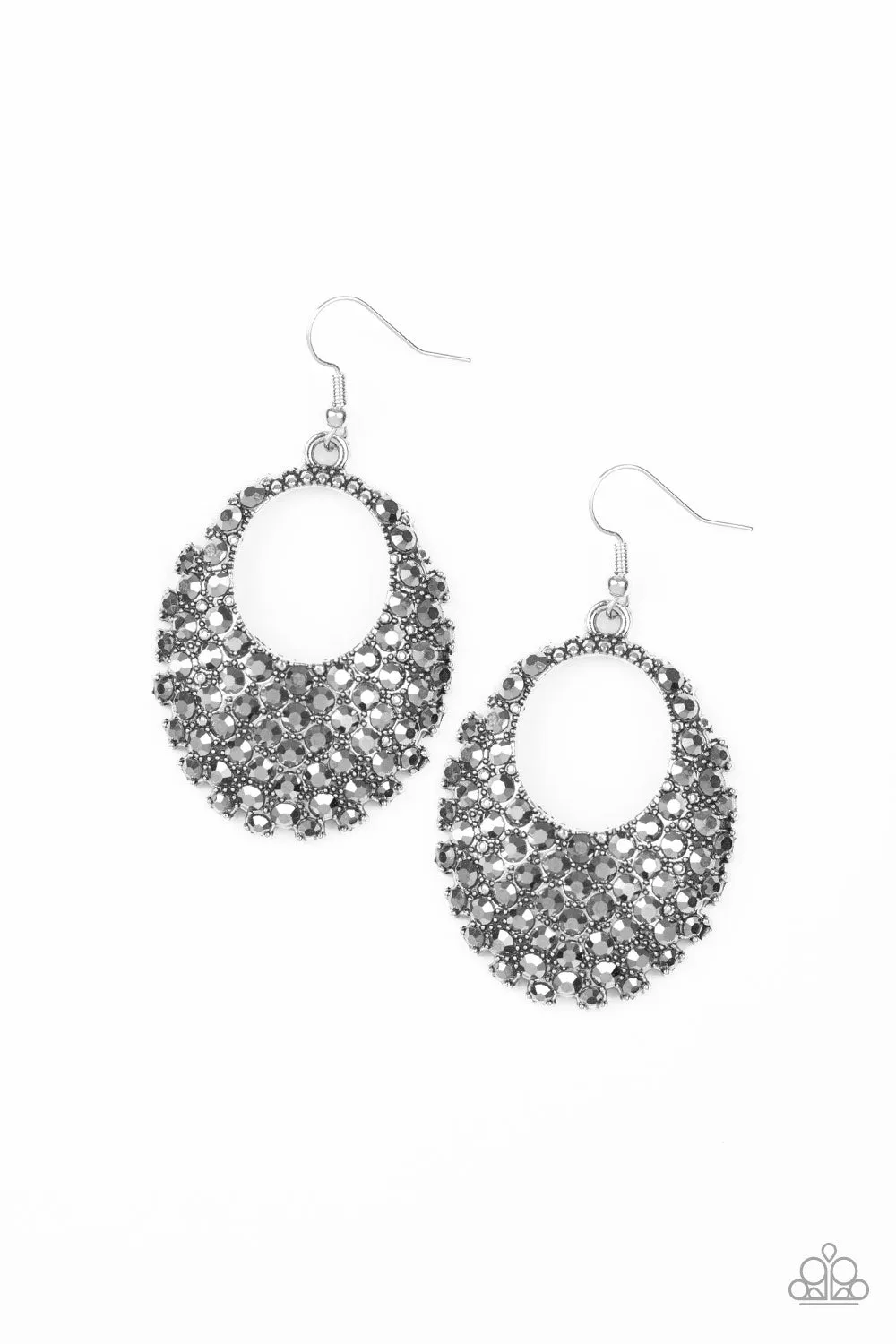 Paparazzi Fierce Flash Earrings Silver
