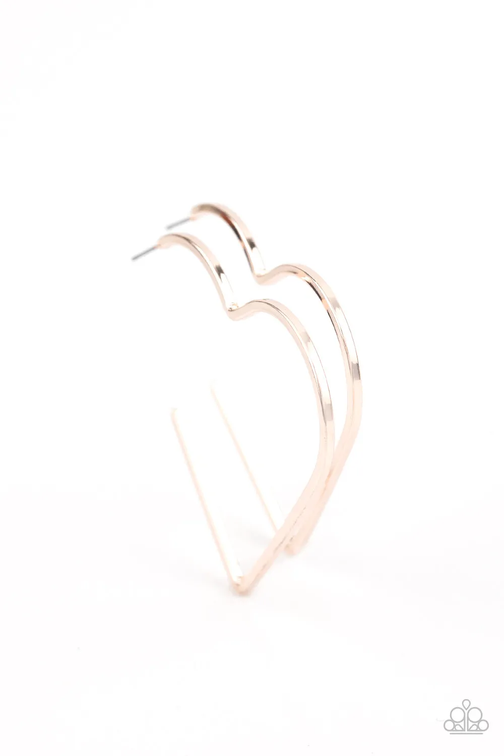 Paparazzi I HEART a Rumor - Rose Gold Heart Hoop Earrings