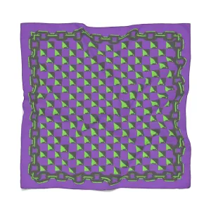 Purple Green Punk Chain Pyramid Stud Poly Scarf