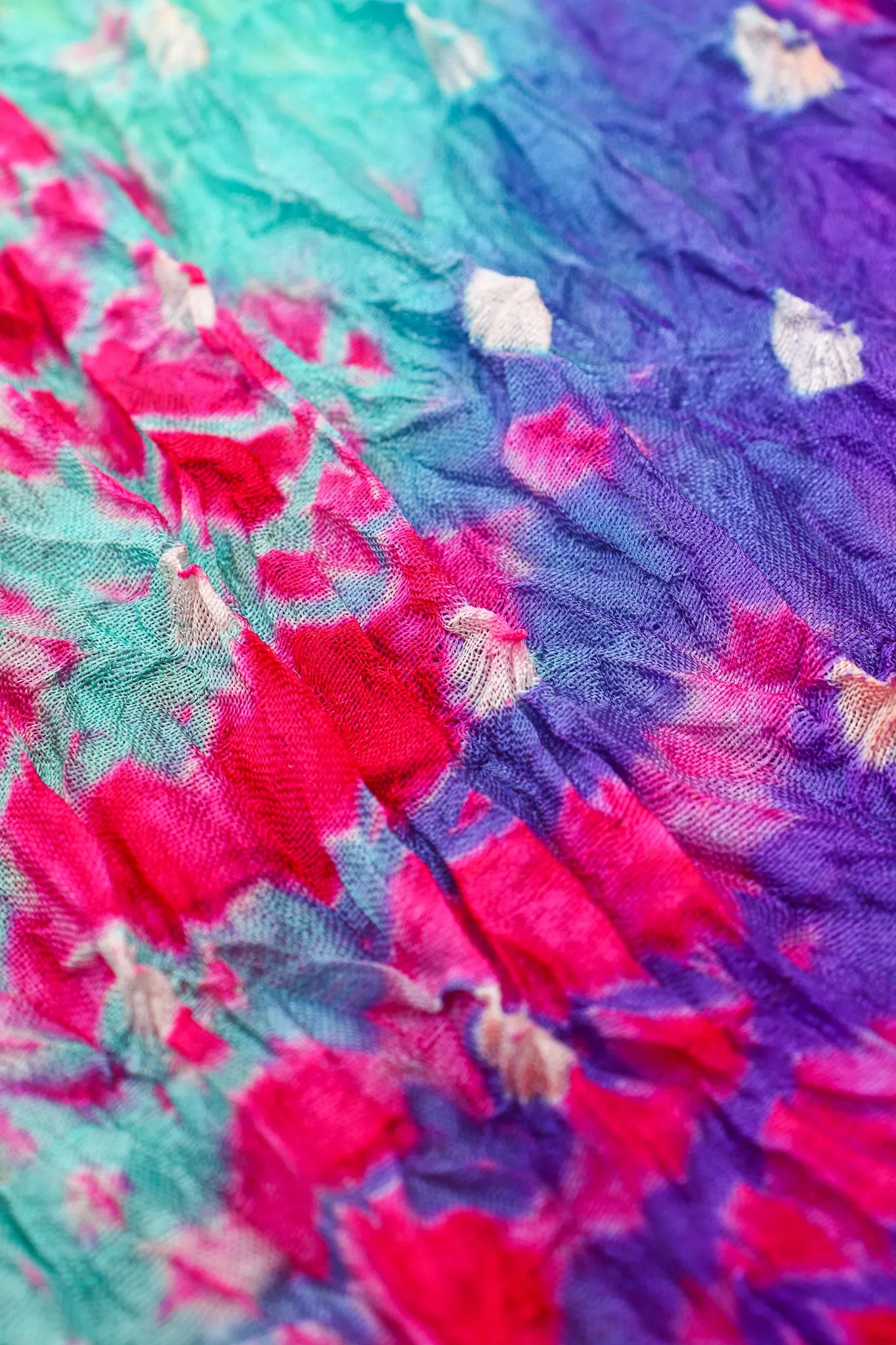 Rainbow Silk Tie Dye Caftan