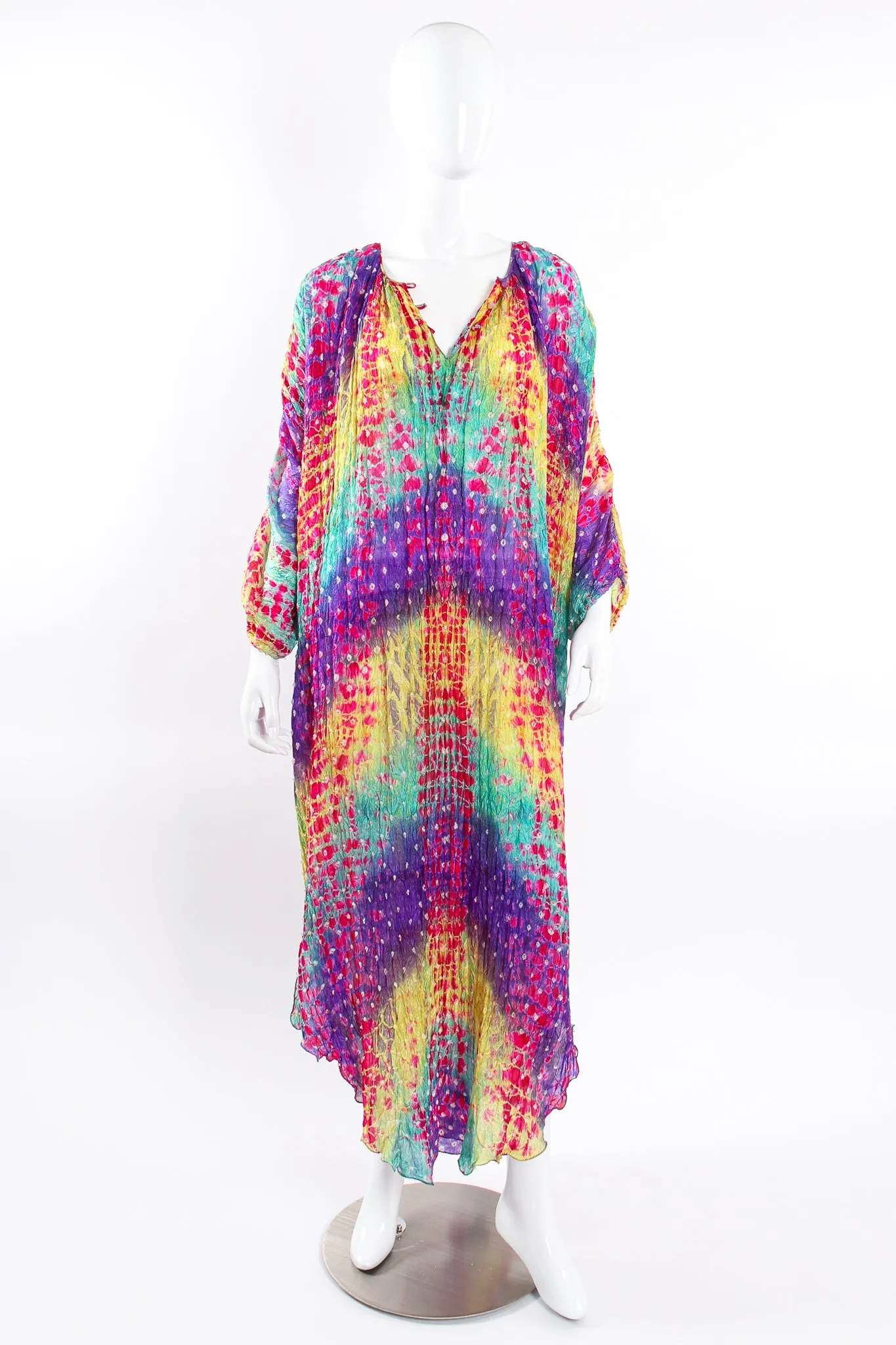 Rainbow Silk Tie Dye Caftan