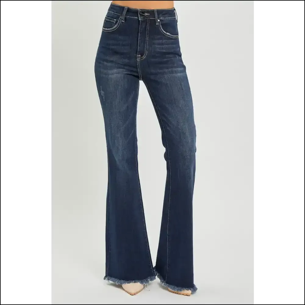 Risen High Waist Raw Hem Flare Jeans: Elevate your Style Game, Darling! 😎👖