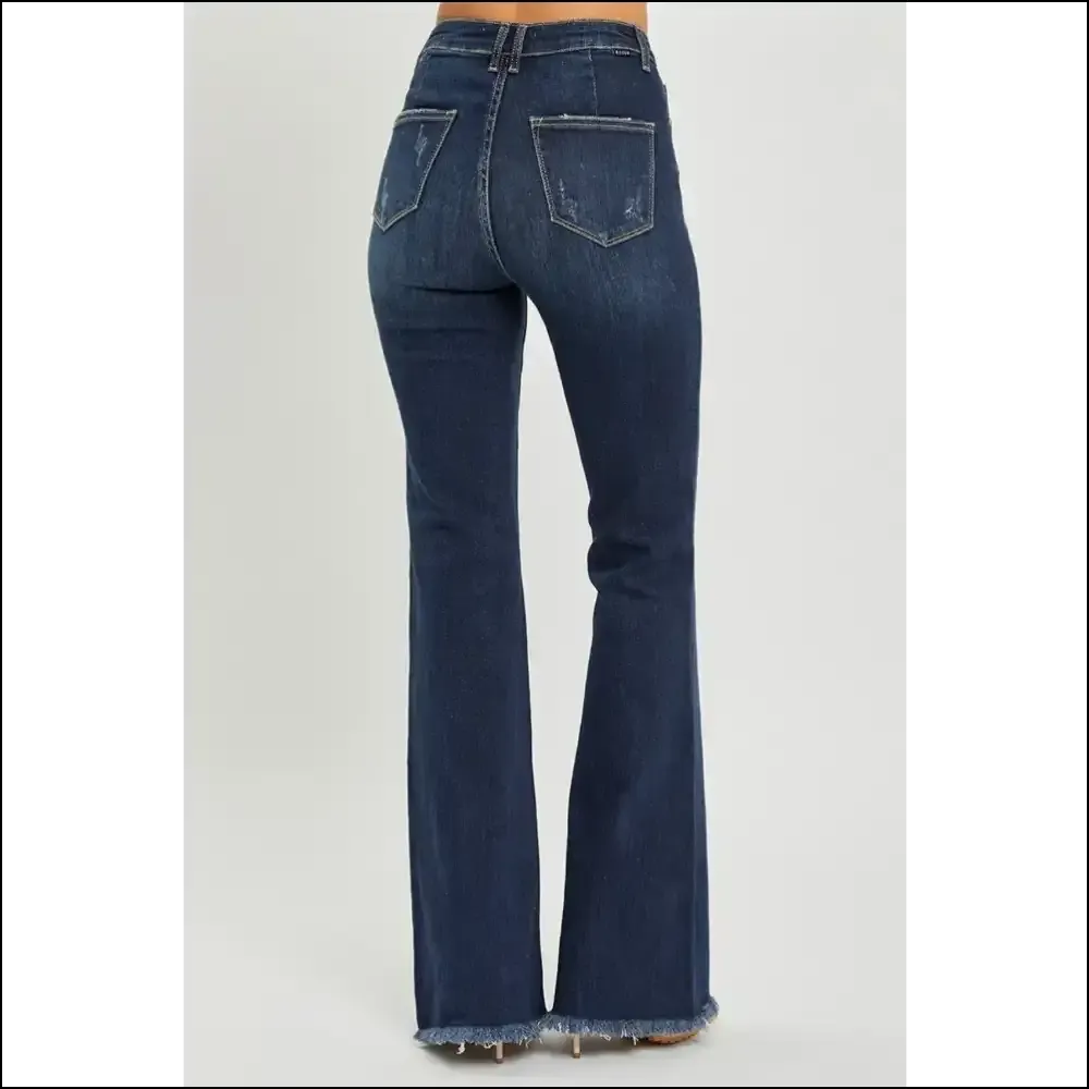 Risen High Waist Raw Hem Flare Jeans: Elevate your Style Game, Darling! 😎👖