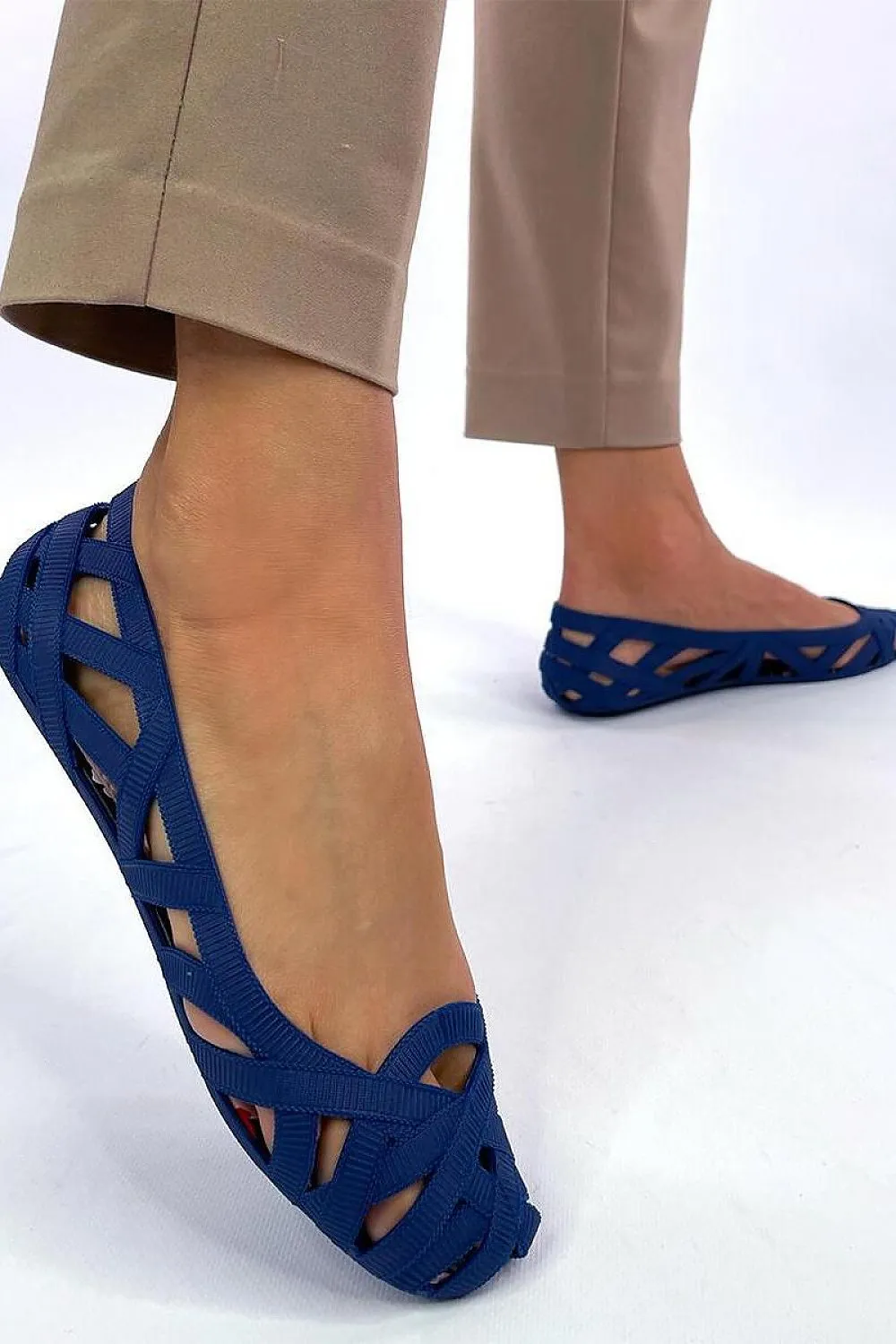 Rubber ballet flats