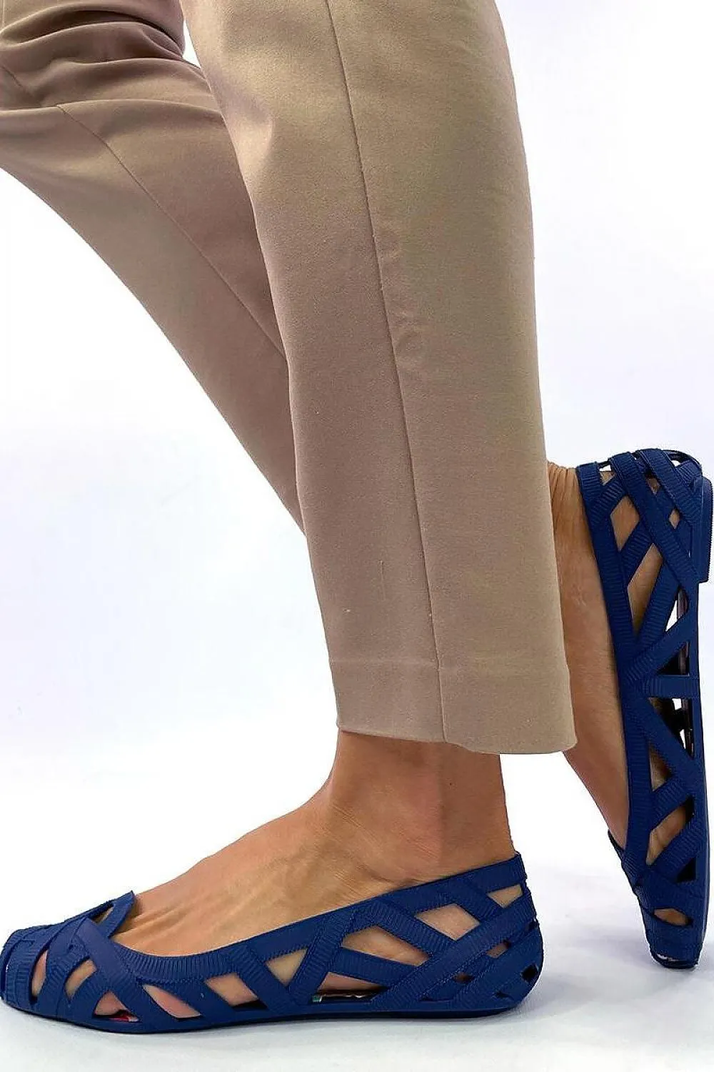Rubber ballet flats