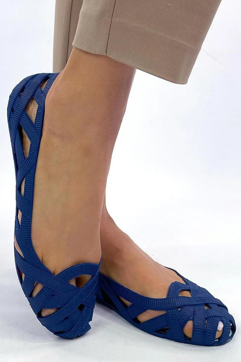 Rubber ballet flats