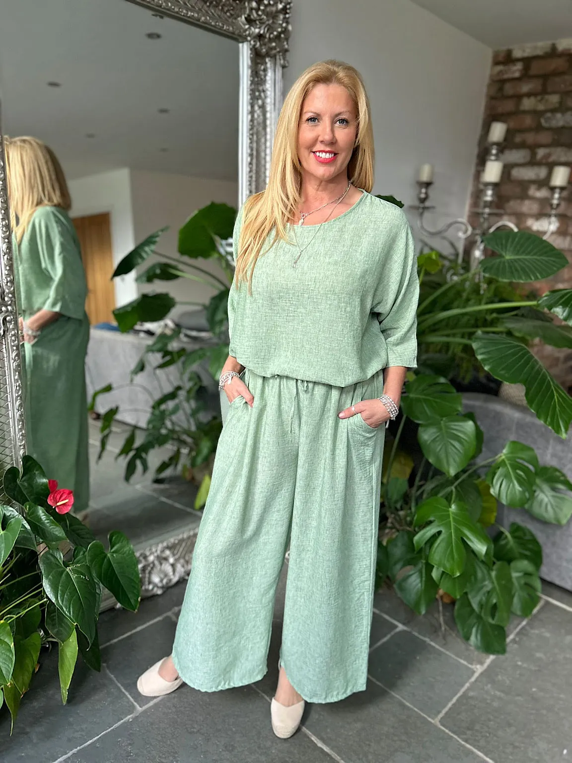 Sage Lightweight Trousers Kirsty