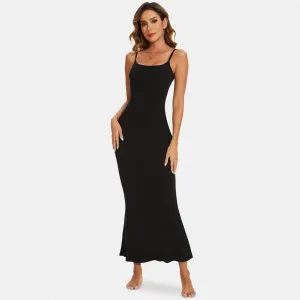 Shaperin Spaghetti Strap Ribbed Bodycon Maxi Dress