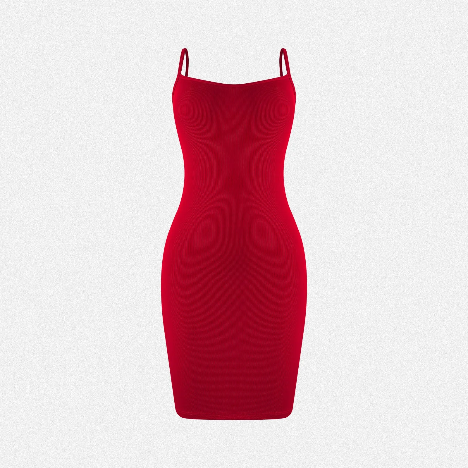 Shaperin Spaghetti Strap Ribbed Mini Dress