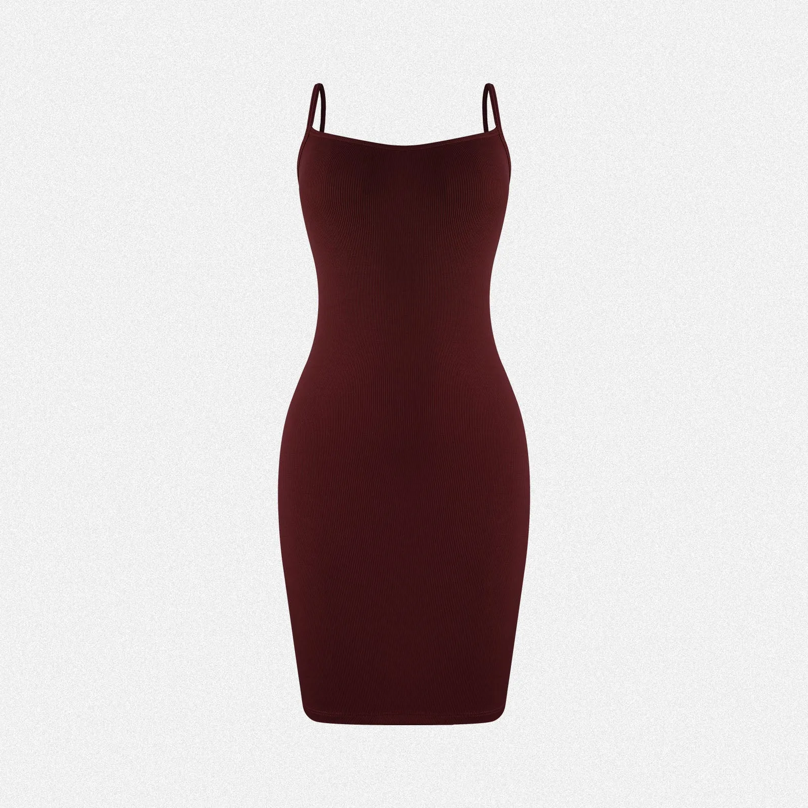 Shaperin Spaghetti Strap Ribbed Mini Dress