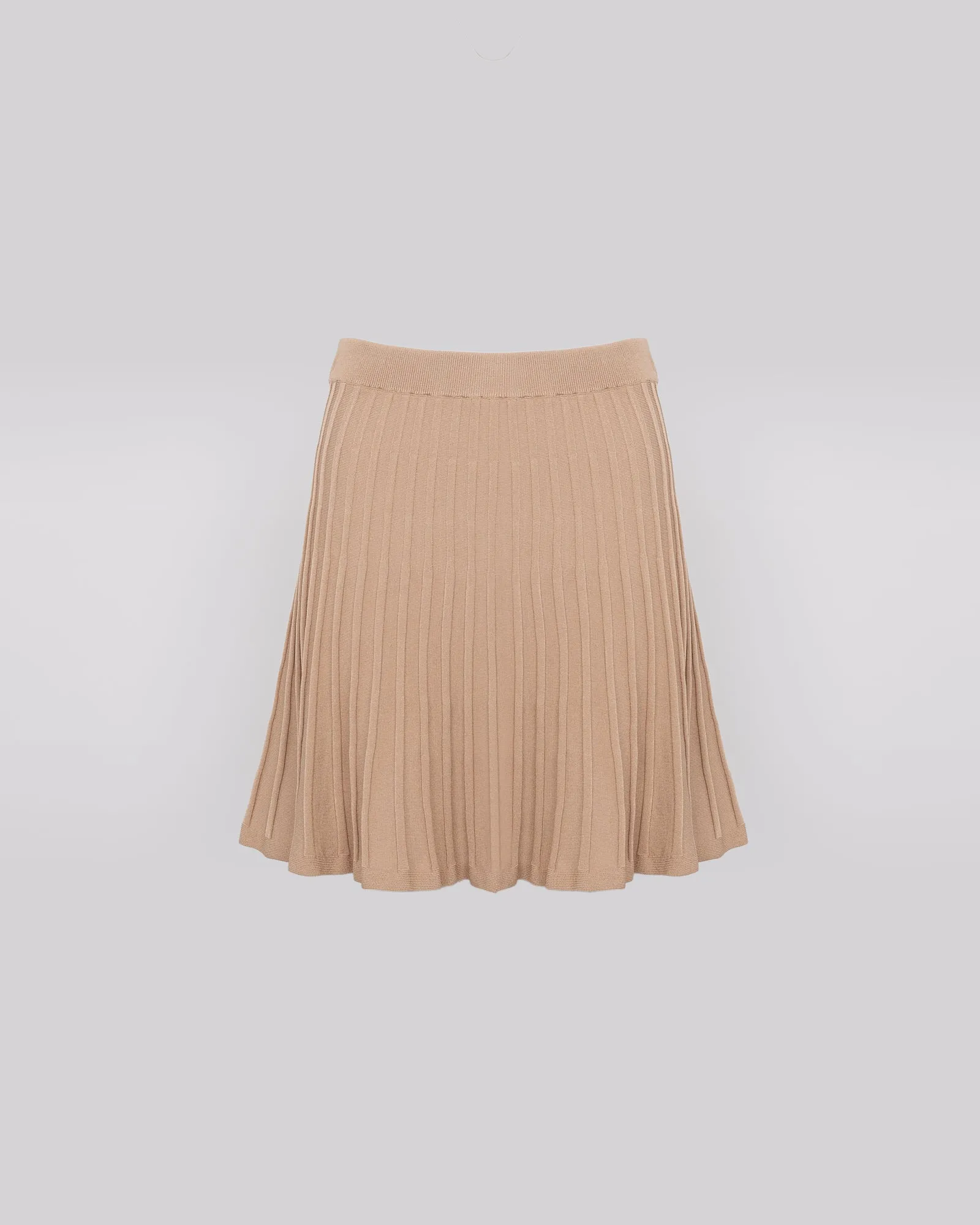 Short pleated knit skirt