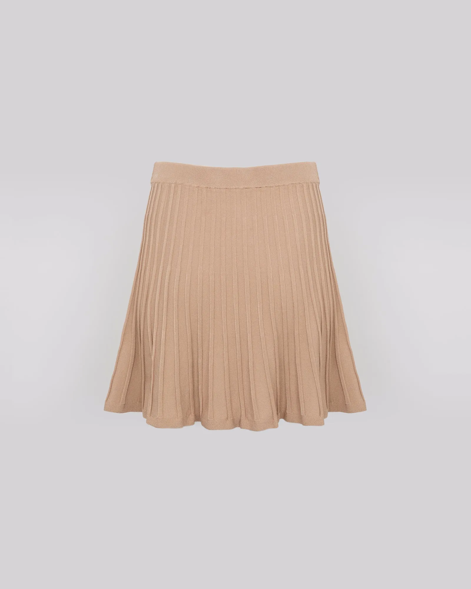 Short pleated knit skirt