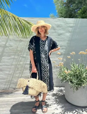 SOLANA Beach Cover in Black Ikat