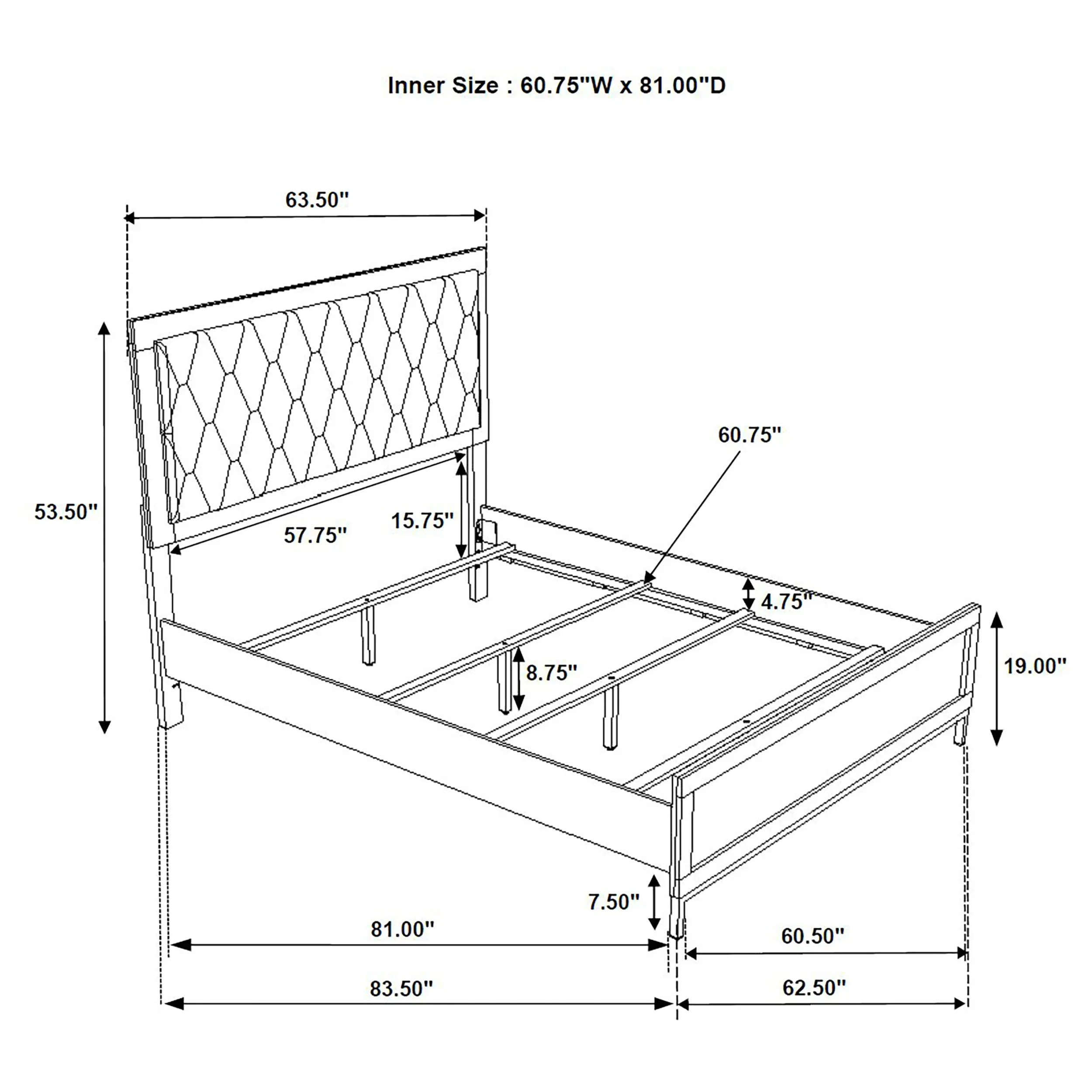 Sonora Queen Upholstered Panel Bed White