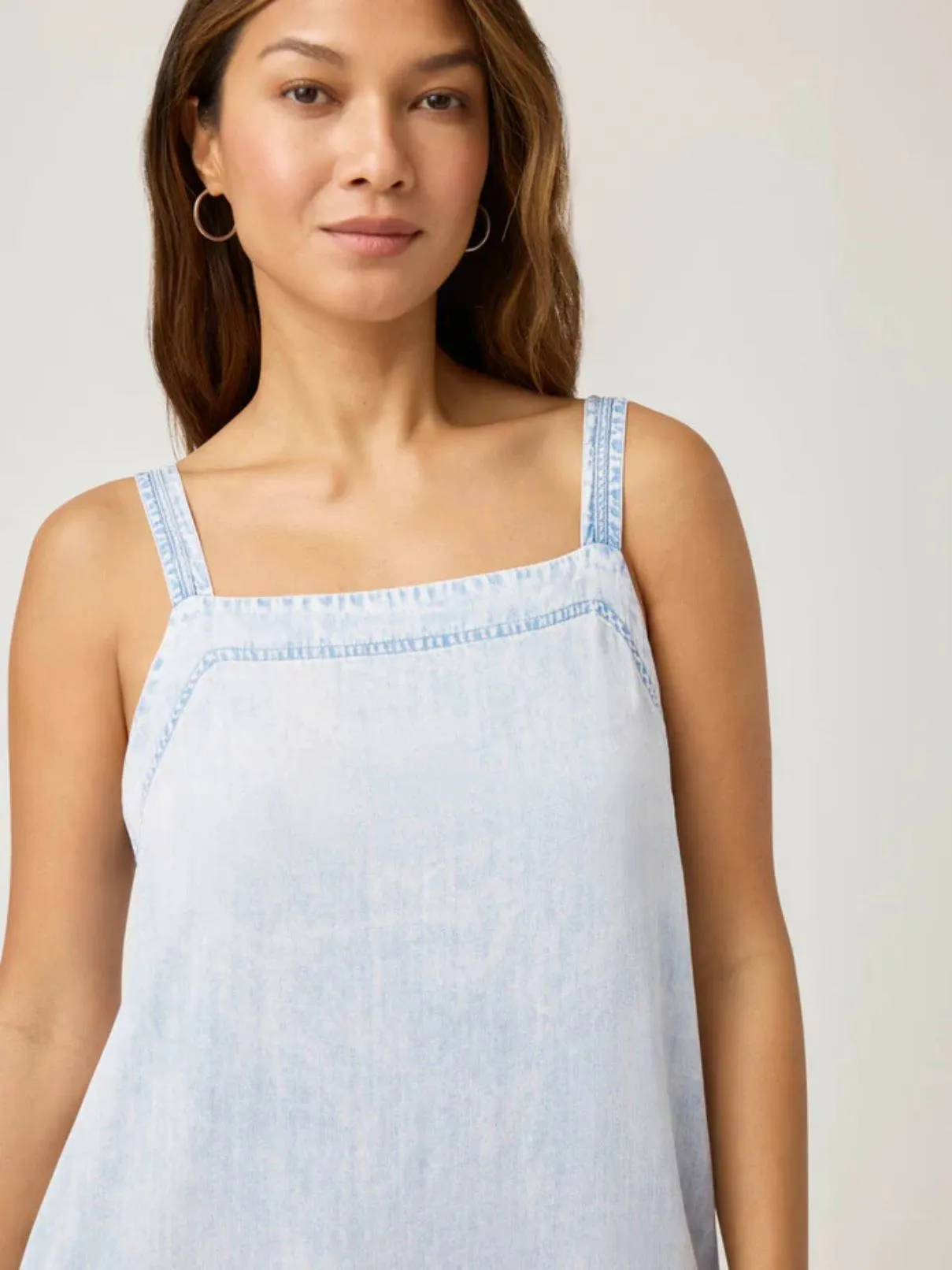 Splendid Celine Mini Dress in Bleached Indigo