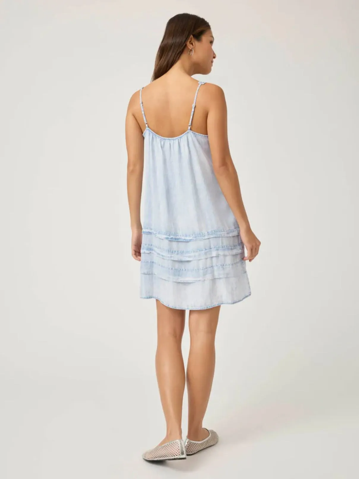 Splendid Celine Mini Dress in Bleached Indigo