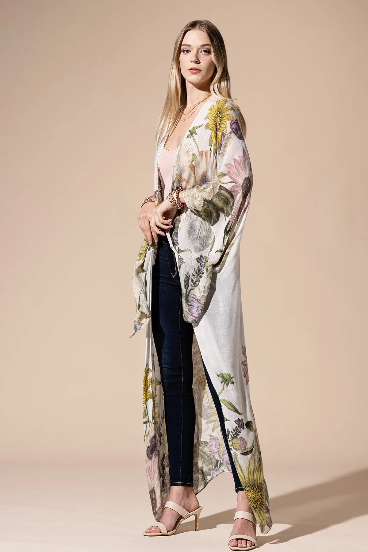 Sunflower Floral Duster Kimono