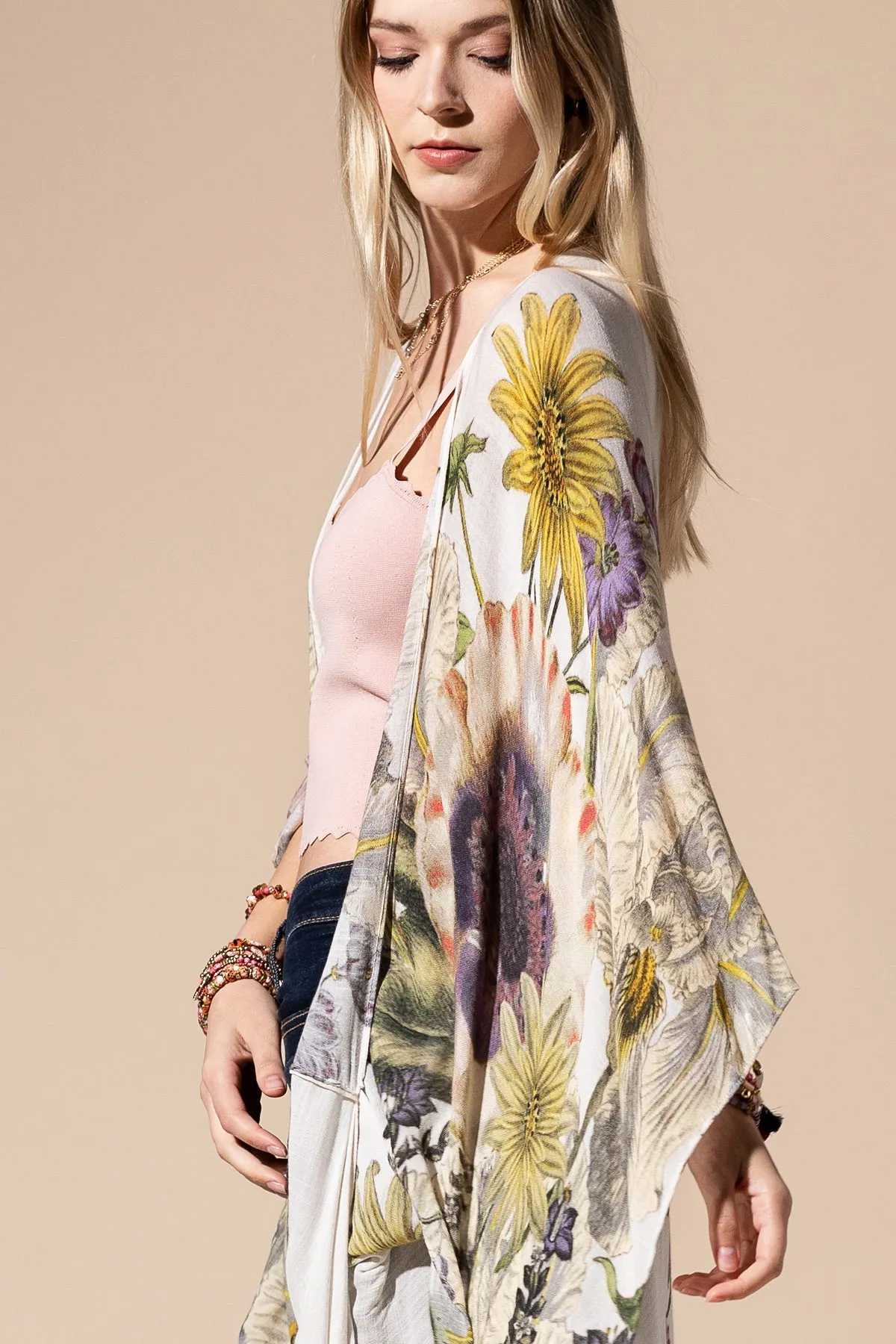 Sunflower Floral Duster Kimono