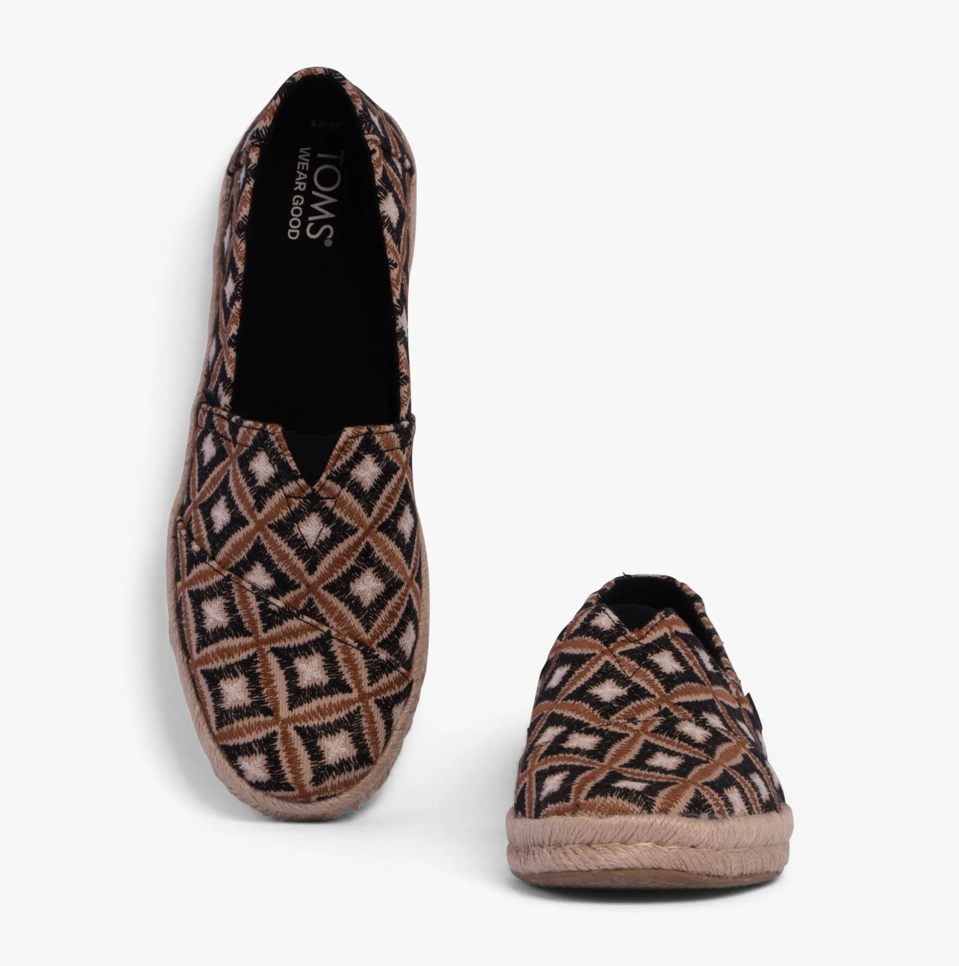 TOMS ALPARGATA ROPE 2.0 Womens Espadrilles Geo Black