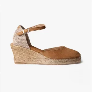 Toni Pons LLORET Womens Suede Wedge Espadrilles Tan