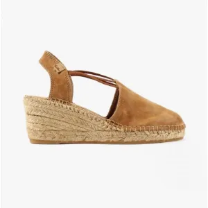 Toni Pons TREMP Womens Suede Wedge Espadrilles Tan