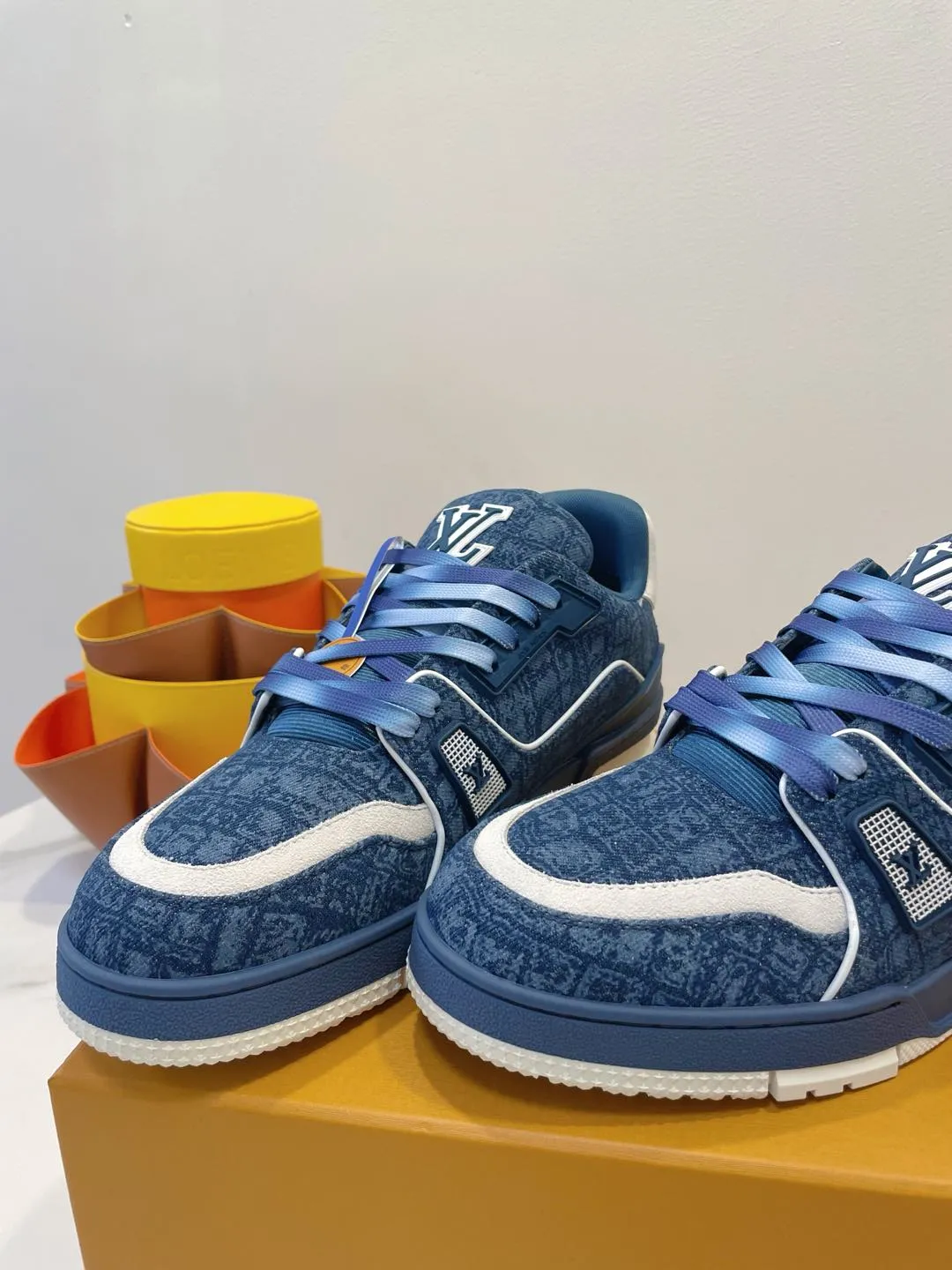 TRAINER SNEAKER IN CLASSIC BLUE MONOGRAM DENIM FABRIC