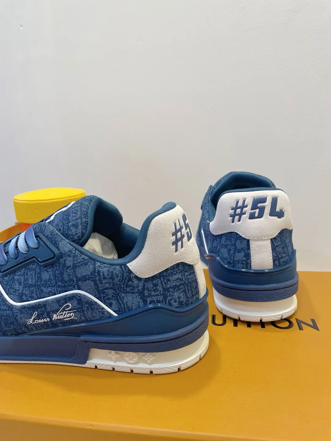 TRAINER SNEAKER IN CLASSIC BLUE MONOGRAM DENIM FABRIC